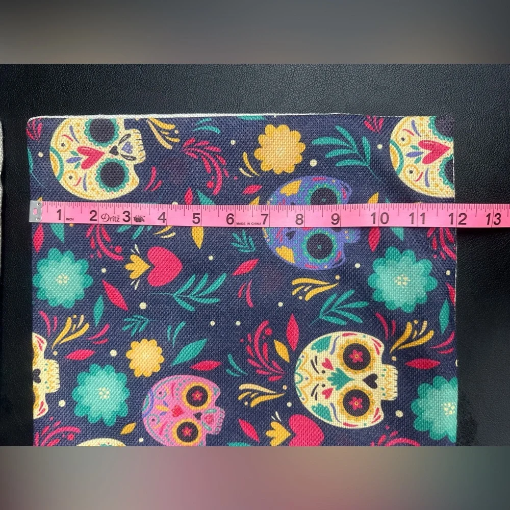12 x 20 Inch Day of The Dead Halloween Cushion Case Holiday Decor Set of 2 NEW